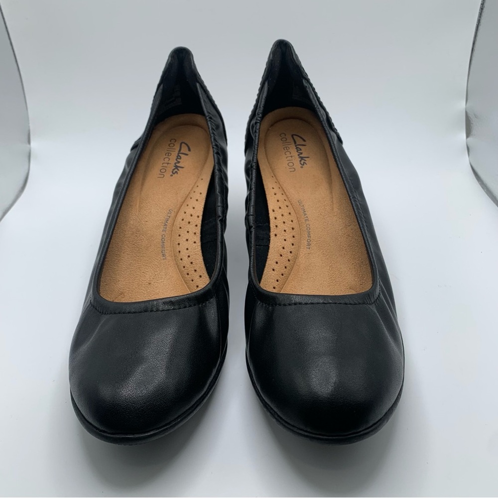 NWOB Clarks Women's Neiley Pearl Slip-On Pumps black leather size 8.5 Wide 1299 - Picture 5 of 13